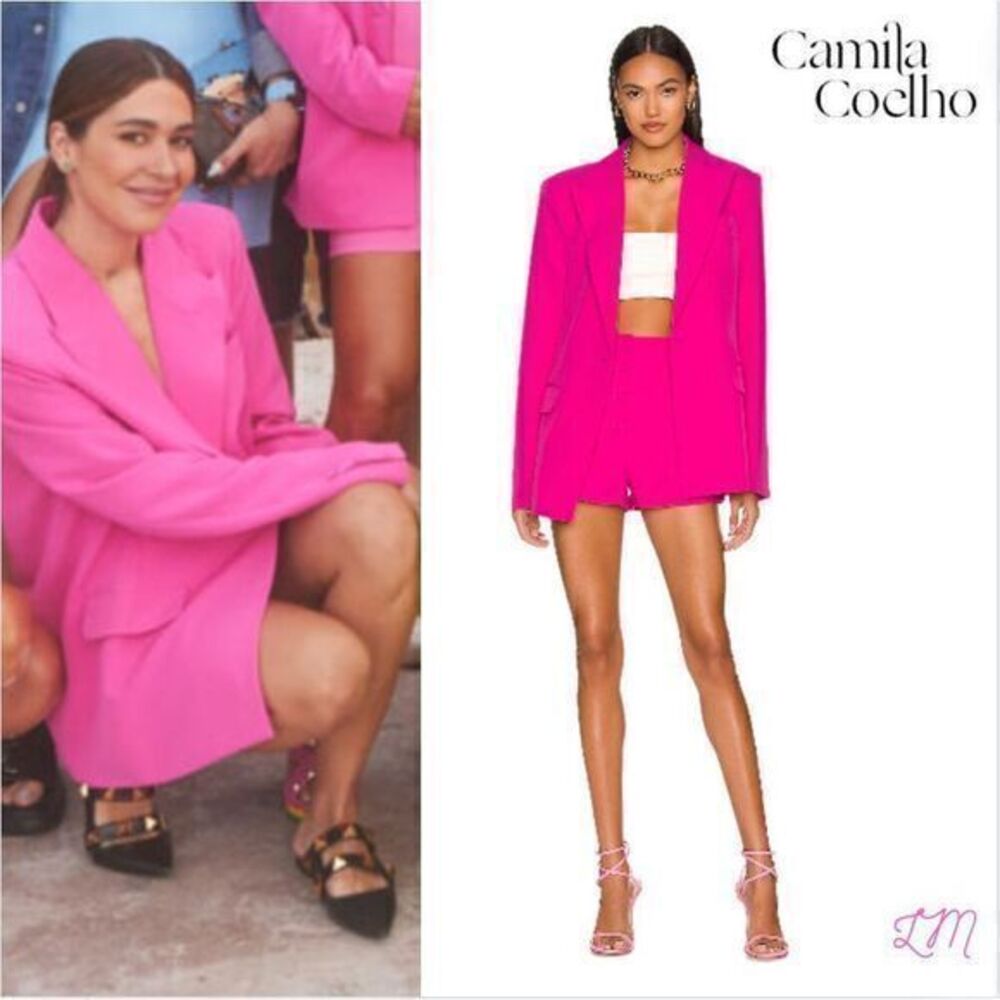 Camila Coelho Revolve‎ Morena Blazer Fuschia Pink Extra Small